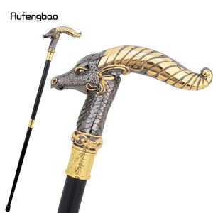 ไม้เท้าหัวมังกรรูเฟิงเป่า ดีไซน์โลหะสีดำทอง ทันสมัยสำหรับผู้ชาย - Product Image 4