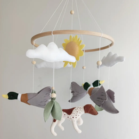 Décoration de chambre d'enfant en feutre faite à la main, mobile de berceau minimaliste avec animaux mignons (canard colvert) pour cadeau de naissance