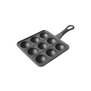 7 Holes Pre-Seasoned Cookware Cupcake Mold Poffertjes Pan Cast