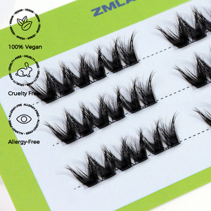 Extensions de cils ZM Luxury faites à la main, marque privée, DIY, vegan, sans cruauté, en gros, avec colle et fixateur pour cils, durée de 2 semaines - Product Image 3