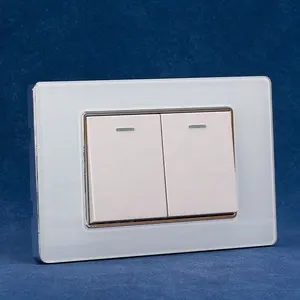 Interruptor De Parede Chinês E Fabricantes De Soquete De Energia Elétrica 2 Gang 1 Way 2 Way Wall Light Switch Para O Mercado Sul-Americano