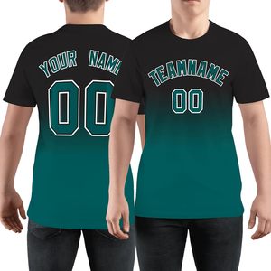 Custom T-<b>Shirt</b> Men Women Youth Personalized Name Number Gradient Design Short Sleeve Athletic Jersey <b>100</b> <b>Polyester</b> Breathable - Product Image 1
