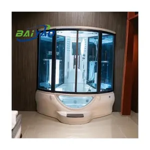 Baiyao Indoor Luxe Douchewand Massage Stoomsauna Cabine Kamer Met Hydromassage Jacuzy 2 Persoon
