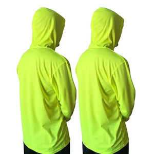 Chemises de travail personnalisées jaunes pour hommes, à capuche, en polyester, haute visibilité, séchage rapide, manches longues, pour la construction - Product Image 1