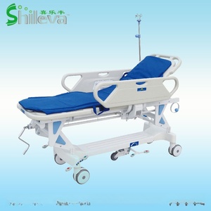 Lit médical manuel Shilleva SLV-B4305 bleu avec barrière de sécurité pour usage hospitalier - Product Image 4