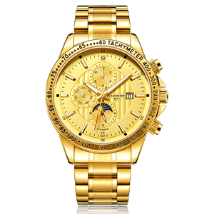 Montres résistantes à l'eau affaires rétro montre mécanique or acier inoxydable poignet luxe Sport hommes haute qualité montre en gros - Product Image 6