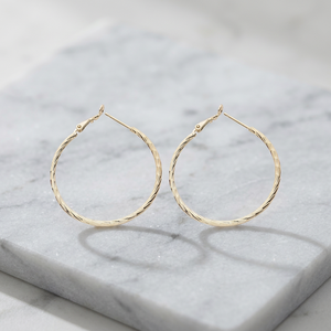 Pendientes de Aro Clásicos Personalizados Chapados en Oro de 14K, 18K, 24K al por Mayor, Pendientes de Aro de Moda, Pendientes de Aro Modernos de Latón Rellenos de Oro - Product Image 2