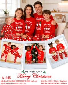 New Pure Cotton Weihnachts kleidung Set Winter Eltern-Kind Home Kleidung Langarm Cartoon Pyjamas Großhandel - Product Image 3