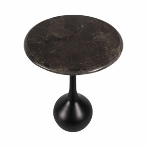 Tavolino d'Appoggio in Marmo, Piccolo Tavolo Rotondo per Camera da Letto e Soggiorno - Product Image 3