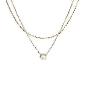 Gemnel Ưa Thích 925 Bạc <span class=keywords><strong>14</strong></span> <span class=keywords><strong>Karat</strong></span> Vàng Vòng Cổ Vẻ Đẹp Dễ Thương Đồ Trang Sức Thời Trang Lớp Đá Quý Vòng Cổ - Product Image 1