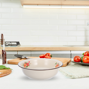 Grand Bol Mélangeur Vintage en Métal <span class=keywords><strong>Porcelaine</strong></span> Émaillée pour Cuisine Pâte à Fruits, Plat de Cuisson Usage Domestique, Vaisselle en Émail pour le Lavage - Product Image 2