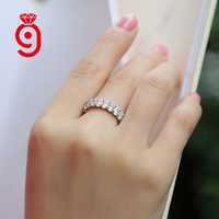 Bague Éternité Complète en Argent S925 Radiant avec Moissanite Taille Ovale et Certificat GRA – Idéale pour Anniversaire ou Fiançailles