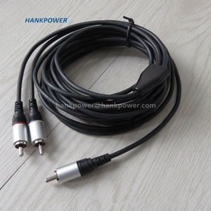 Saf bakır tel RCA 1 erkek <span class=keywords><strong>2</strong></span> erkek ses kablosu RCA Splitter kablo hoparlör için 5M - Product Image 4