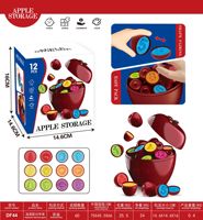 Jouet de tri en forme de pomme en plastique avec des pièces colorées pour les tout-petits de 2 à 4 ans