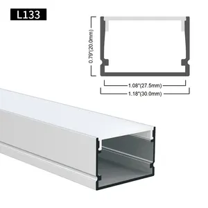 Profilé de bande lumineuse LED de 30x20MM, Extrusion de canal en Aluminium avec diffuseur, couvercle de PC, profilé en Aluminium Led