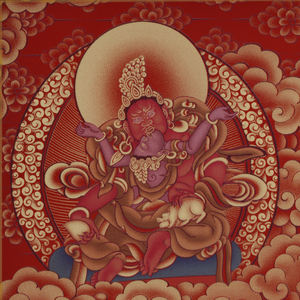 Pintura Tibetana Tangka en Latón, Adecuada para Decoración de Paredes, Arte de Pared para Sala de Estar, Foyer, Murales de Pared de Fondo - Product Image 6