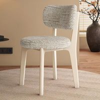 Chaise de salle à manger en bois massif de style rustique, revêtement en chenille, montage facile, dossier design de luxe léger, style médiéval, pour la maison
