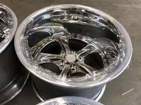 Jantes de Roues en Alliage d'Aluminium Forgé RSCR Custom Chrome Bi-Partie 17 18 19 20 Pouces Polies 5x112 5x120 5x114.3, Jantes VSKF