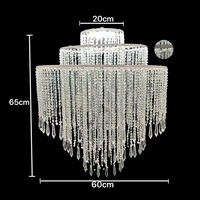 Lustres de mariage en acrylique et perles de cristal, rideau suspendu pour toile de fond, décoration de plafond pour mariage, fête, événement, banquet