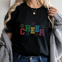 Transfert de strass thermocollant personnalisé pour T-shirts, motif de strass à repasser pour la création de designs de cheerleading