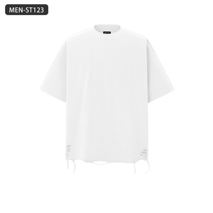 250G T-shirt à manches courtes Streetwear lourd pour hommes | Haut en coton surdimensionné pour l'été - Product Image 5
