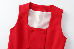 Blusa de Verano GX1600 para Mujer, Cuello Cuadrado, Sexy, Elegante, Ajustada, Sin Mangas, con Botones Únicos - Product Image 4