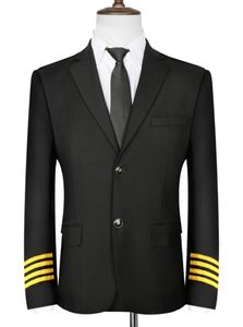 男性用フライトアテンダントジャケット飛行士航空パイロット制服スーツ - Product Image 2