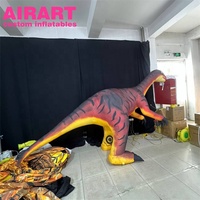 Dinosaure gonflable réaliste de 2 mètres de haut, dinosaure gonflable personnalisé animal de dessin animé pour l'ouverture du parc