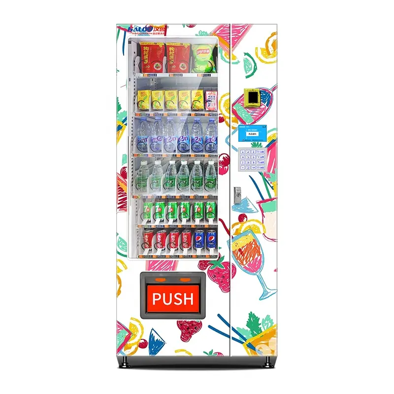 Haloo QR Code cambiamonete M-pesa snack e bevande distributore automatico di prodotti refrigerati Dispenser Mini produzione di macchine