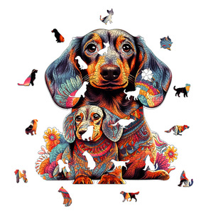 Vendita calda animali in legno Puzzle 3D forma unica cane in legno Puzzle miglior regalo per adulti e bambini - Product Image 2
