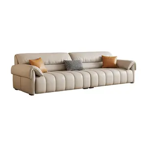 Light Luxury And Clean Style Leather Designer Sofa Family Commercial Apartment Comfortable Living Room Furniture