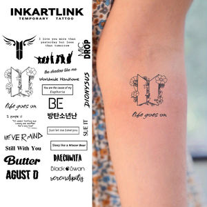 INKARTLINK Pegatinas <span class=keywords><strong>de</strong></span> Tatuajes para el Cuerpo, Pegatinas <span class=keywords><strong>de</strong></span> Tatuajes <span class=keywords><strong>de</strong></span> Papel, para Fans del K-Pop, Resistentes al Agua, Ecológicas, <span class=keywords><strong>de</strong></span> Larga Duración (15 Días), al por Mayor - Product Image 1