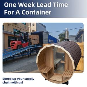 Canadian Hemlock Thùng tắm hơi ngoài trời nhiệt cuộc sống tắm hơi container với gỗ đốt bếp - Product Image 3
