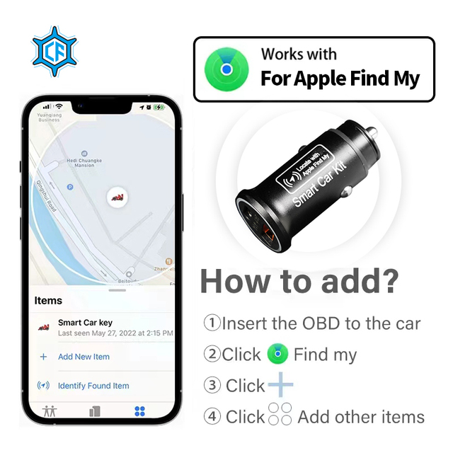 MFi Manufactured IOSGPS Enabled Wireless Car Charger with PD30W USB Type-C Anti Loss Tracking Compatible with Apples Find My App
