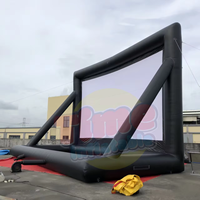 Écran de cinéma gonflable extérieur de 24 pieds Écran de projection avant et arrière Écran de cinéma gonflable avec souffleur d'air