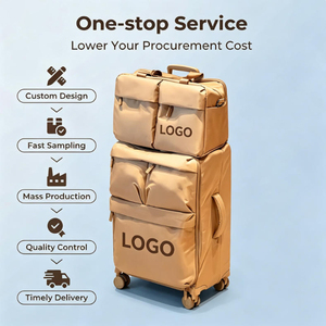 Valigia Ultra-leggera per Donne, Trolley da 20/24 Pollici, Valigia <span class=keywords><strong>in</strong></span> <span class=keywords><strong>Tessuto</strong></span> Impermeabile con Grande Capacità e Borsa Integrata - Product Image 1