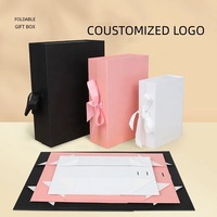 Carton à rabat de luxe personnalisé emballage de boîte cadeau magnétique en papier noir avec insertion boîte cadeaux en papier magnétique en carton