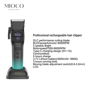 ฐานชาร์จมอเตอร์5สปีด <span class=keywords><strong>M999</strong></span>โลหะโลหะโลหะเซรามิก3000mAh LCD Type C สำหรับร้านเสริมสวย - Product Image 2