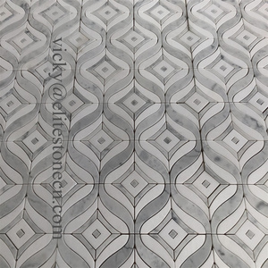 Trung Quốc Phong Cách Mới Không Thấm Nước Không Thường Xuyên Carrara Đá Cẩm Thạch Trắng Nhìn Thủy Tinh Kham Cho Nhà Bếp Tường Khảm - Product Image 4