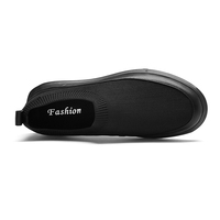 Mocassins pour hommes chaussures basses sans lacet tissu extensible Air Mesh marche chaussures de course baskets semelle épaisse poids léger été
