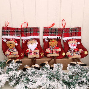 Christmas decorations, Christmas stockings, ornaments, dolls, 3D linen stockings, Christmas <b>gift</b> bags, long-legged Christmas - Product Image 4
