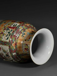 Exquisitos Jarrones de Porcelana con Medallón de Rosa China, Jarrón con Figura Guangcai, Interior de Lujo con Borde Dorado SLD260120006, Porcelana Exquisita - Product Image 6