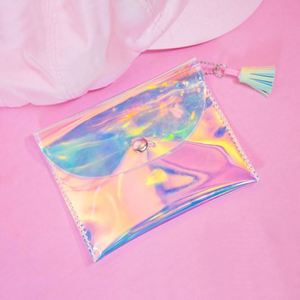 Bolsa de Maquillaje con Botón, Diseño Holográfico 3D, Láser Brillante, PVC, TPU, para Cosméticos de Playa - Product Image 6