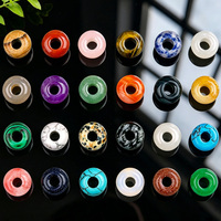Perles Donut en Pierre Naturelle en Gros avec Trou, Perles Entretoises Mixtes en Pierres Précieuses pour Accessoires de Bijoux