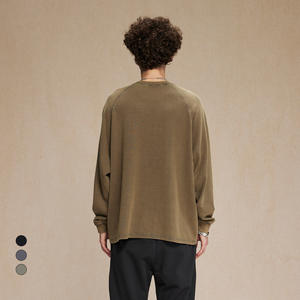 Otoño 2024 nuevo Batik Waffle 350g agua <span class=keywords><strong>de</strong></span> lavado para hacer viejo manga larga High Street moda marca hombres Retro sudaderas - Product Image 5