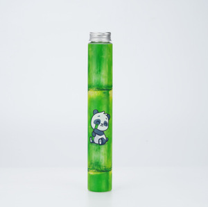 Botella de plástico con forma de bambú portátil para mascotas vacía de 380Ml, botella de embalaje de jugo de té de la leche con película retráctil - Product Image 1