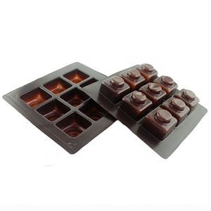 Caja de chocolate de lujo con 6 y 8 compartimentos cuadrada personalizada, moldura de plástico con bandeja blíster, venta al por mayor - Product Image 3