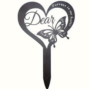 Ijzeren Kunst Vlinder Kardinalen Hartgedenksteen Elegante Metalen Begraafplaats Markeringen Decoraties Voor Moeders Tuin - Product Image 4
