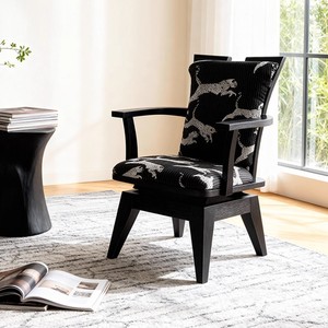 French Style Single Sofa <b>Chair</b> Black Tiger Print Swivel Living Room <b>Chair</b> - Product Image 3
