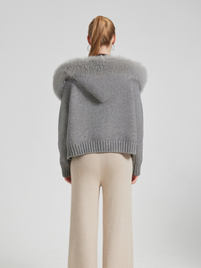 <span class=keywords><strong>Cardigan</strong></span> con colletto in vera <span class=keywords><strong>pelliccia</strong></span> QC24048 <span class=keywords><strong>Cardigan</strong></span> maglione <span class=keywords><strong>pelliccia</strong></span> - Product Image 5